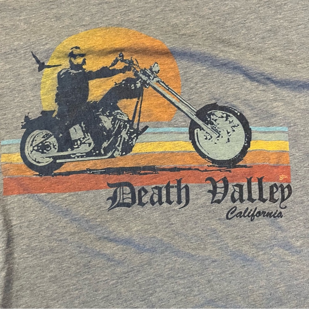 Vintage Five Crown blue ringer-tee with distinctive “Death Valley” graphic